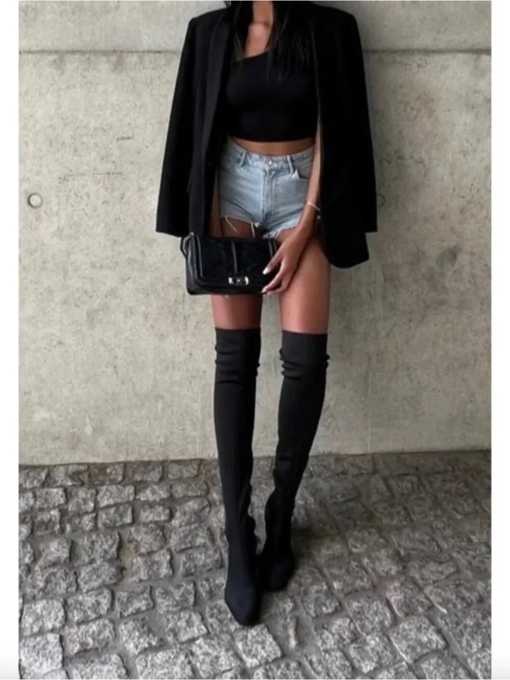 Steve Madden Isaac Black Suede Over The Knee Heeled Boots - Women’s Size 8